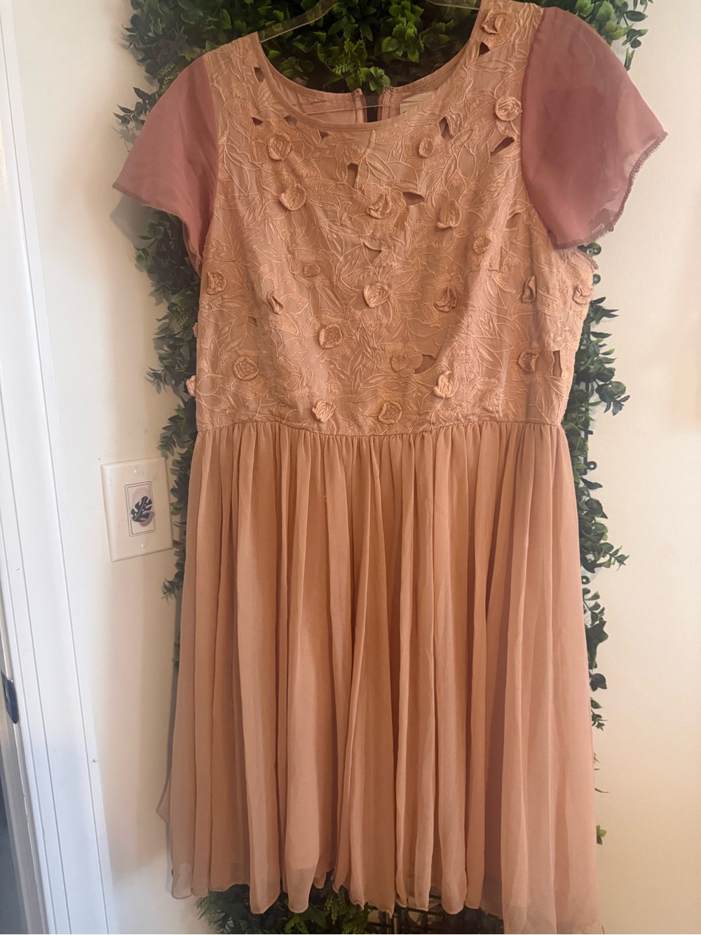 Reiss Blush Pink Lace Dress 14 us 10 uk